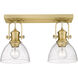 Hines 2 Light 18 inch Brushed Champagne Bronze Semi-flush Ceiling Light
